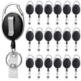 thumbnail image 1 of Officeship 100Pcs Carabiner Badge Holder Reels With Back Splint Black, 1 of 8