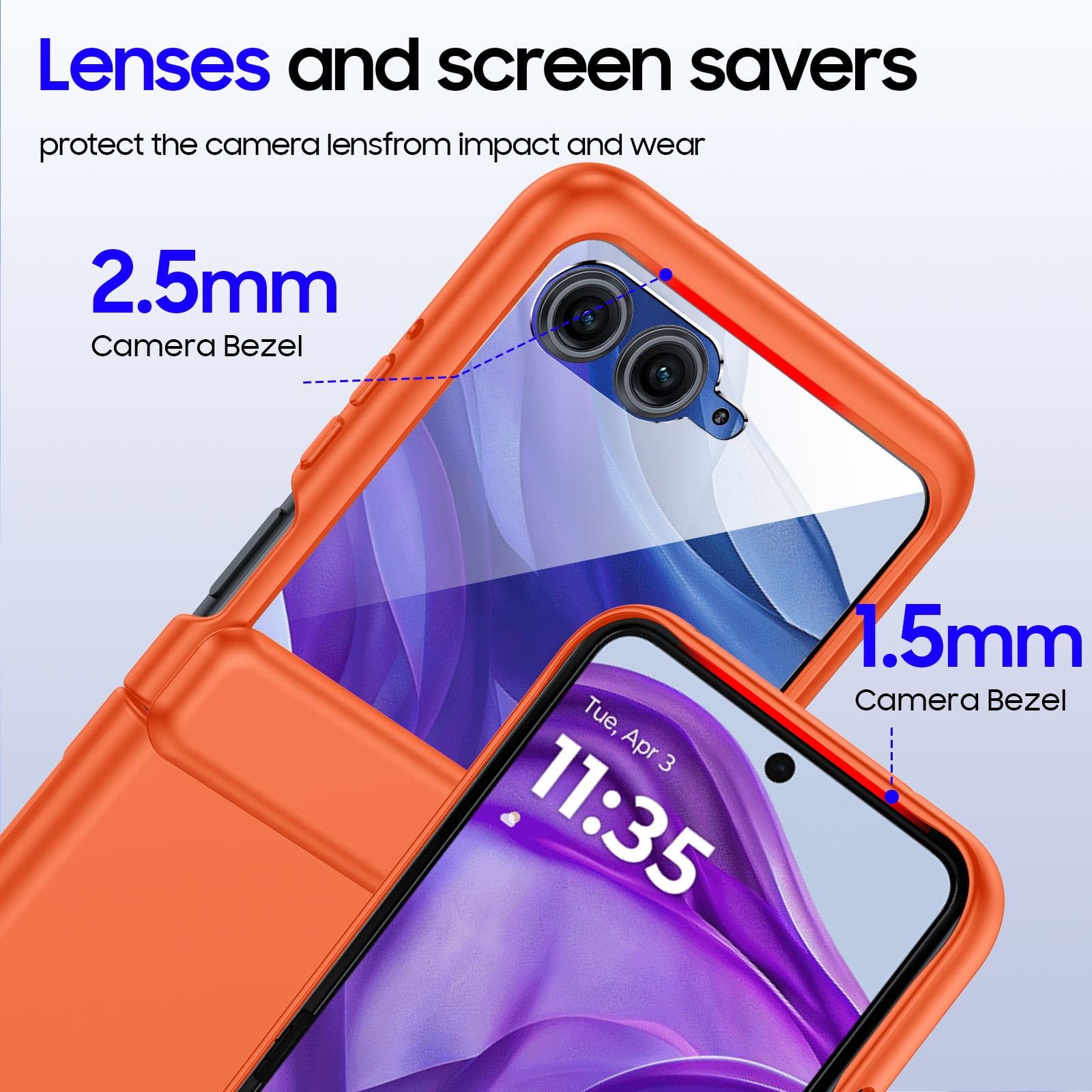Oupeigar for Motorola Razr 50 Ultra Phone Case With Hinge Protection,Screen Protector,Slim Smooth Touch, Rugged Anti-Scratch Shockproof Case-Orange