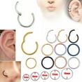 thumbnail image 3 of K-KED Surgical Steel Nose Ring Septum Clicker Hinge Segment Ear Helix Tragus Ring Hoop-Silver-6mm, 3 of 8