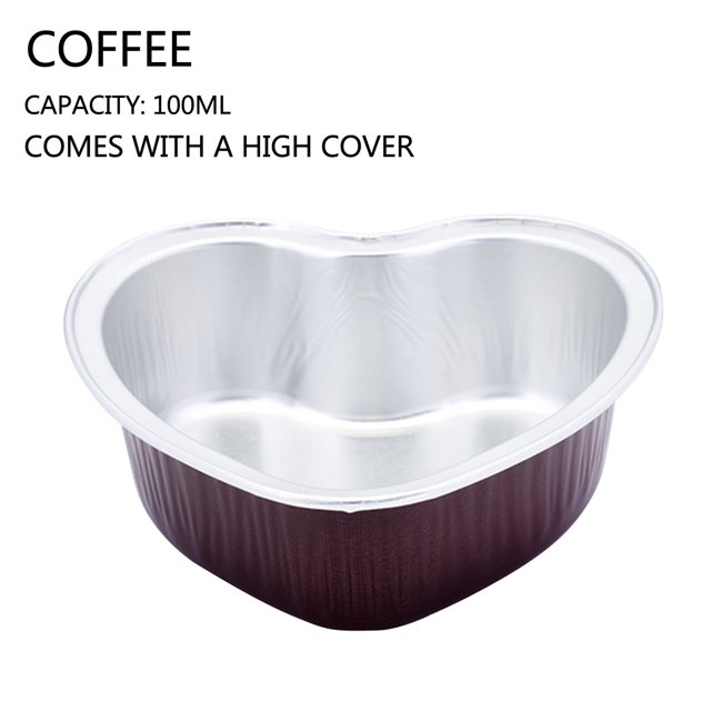 LSLJS Foil Cupcake Cups Heart Shaped Cupcake Cups with Lid, Cupcake Cups Kitchen Baking Cups 100Pc, Lids