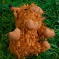 thumbnail image 4 of Vaca de las Tierras Altas de Escocia de peluche, juguete de peluche suave realista para fanáticos, niños, niñas, amigos de niños (marrón), 4 of 4