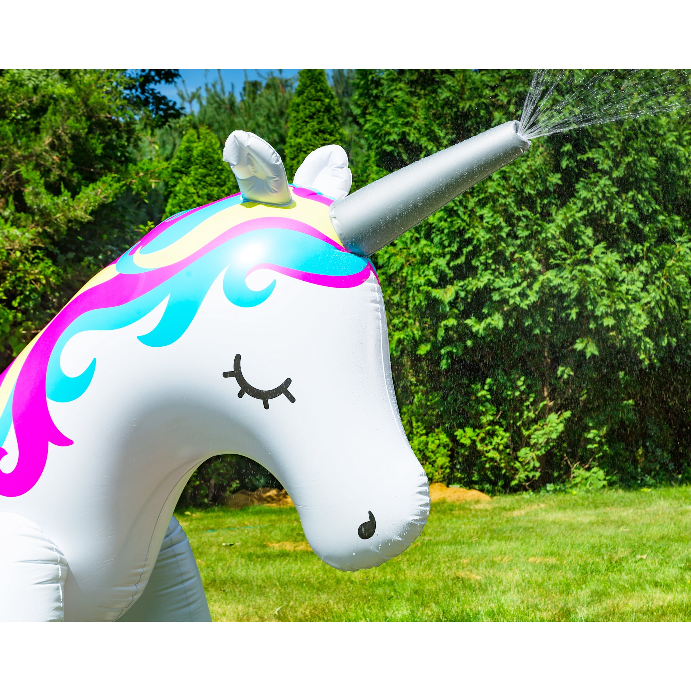 BigMouth Inc. Giant Inflatable Unicorn Yard Sprinkler Over 6 ft Tall Fun Summer Toy