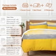 thumbnail image 6 of Watercolor Yellow Gray Duvet Cover Set Full Size, Color Block 4 Piece Soft Microfiber Bedding Set with 1 Duvet Cover, 1 Flat Sheet, 2 Pillowcases, 6 of 9