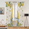 thumbnail image 2 of Kitchen Curtains 84 Inch Length 2 Panels, Yellow Lemons Grommets Window Treatment Curtain, Cute Gnomes Summer Fruits Flowers Vintage Thermal Curtains Drapes for Living Room/Bathroom, 2 of 9