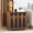 Walnut & Black, variant on LEFHDA 24" Large Square End Table with Storage — Mid Century Modern Sofa Side Table, Nightstand with Doors/Drawer & Adjustable Shelf for Living Room, Bedroom, Office