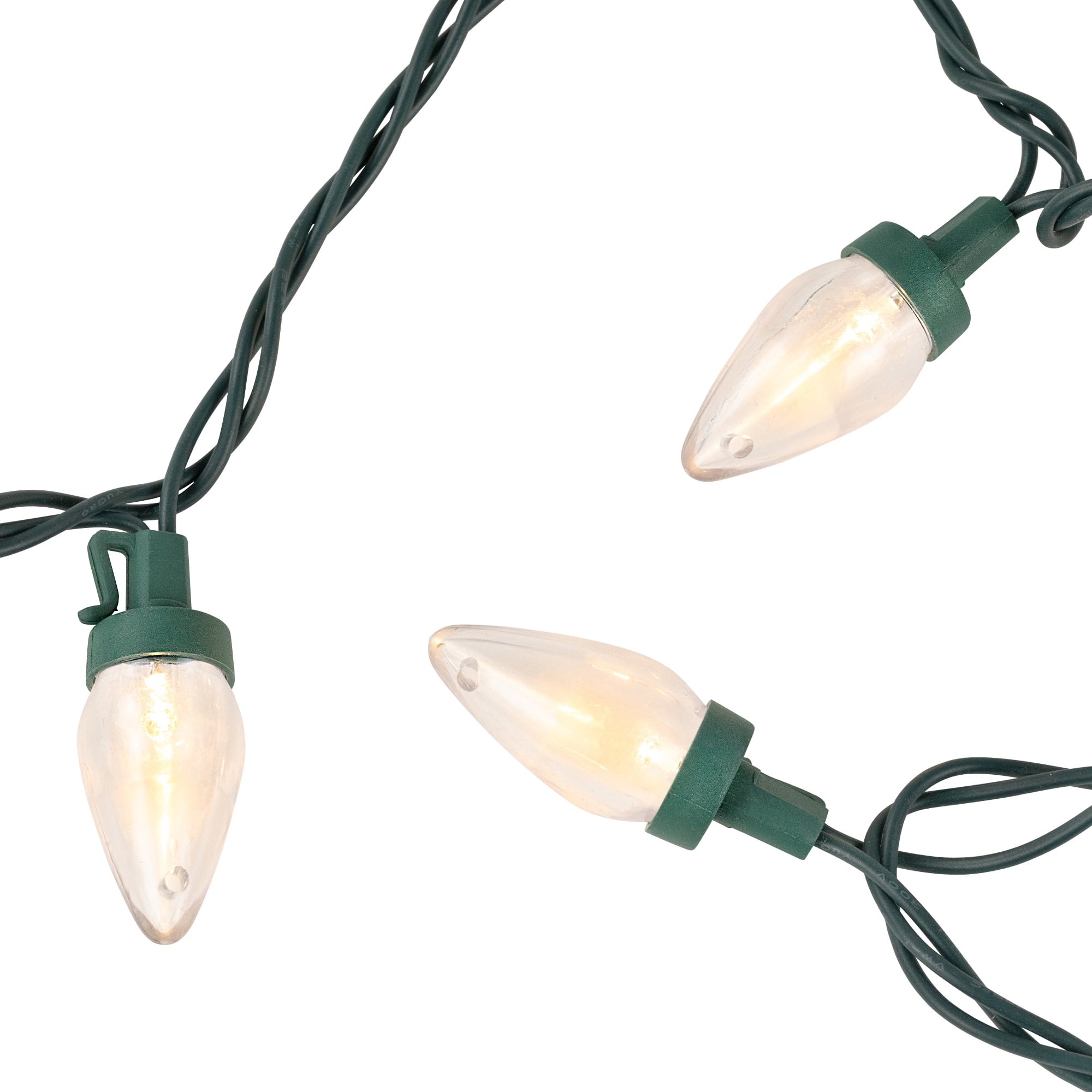 Set of 25 White LED C7 Christmas Lights