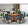 thumbnail image 2 of Luxe by East West Furniture 7-Piece Dining Table Set Of A Kitchen Table, 6 Platinum Gray Dining Room Chairs, 2 of 7