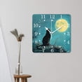 thumbnail image 3 of 10 Inch Wall Clock Battery Operated Square Clock for Office, Kitchen, Outdoor, Living Room,Black Cat Starry Night Dark Stunning, 3 of 4