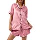 thumbnail image 3 of Txlixc Traje de pijama casual para mujeres, blusa de manga corta con solapa Txlixc moda, 3 of 9