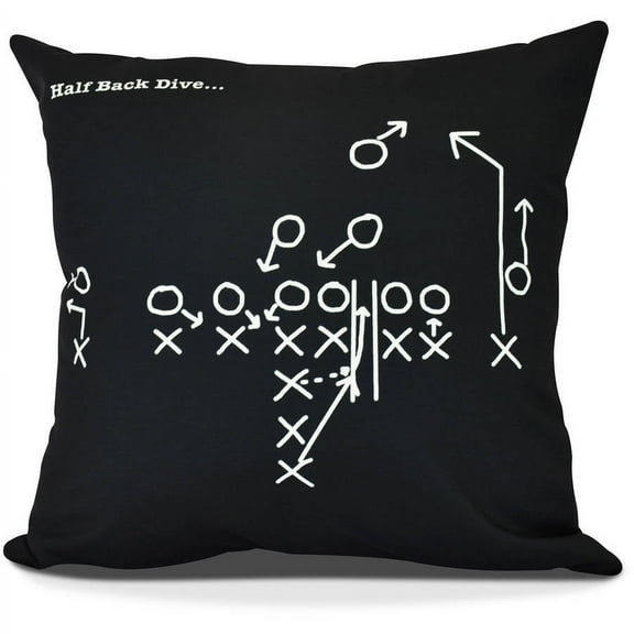 Half Back Dive Geometric Print Pillow
