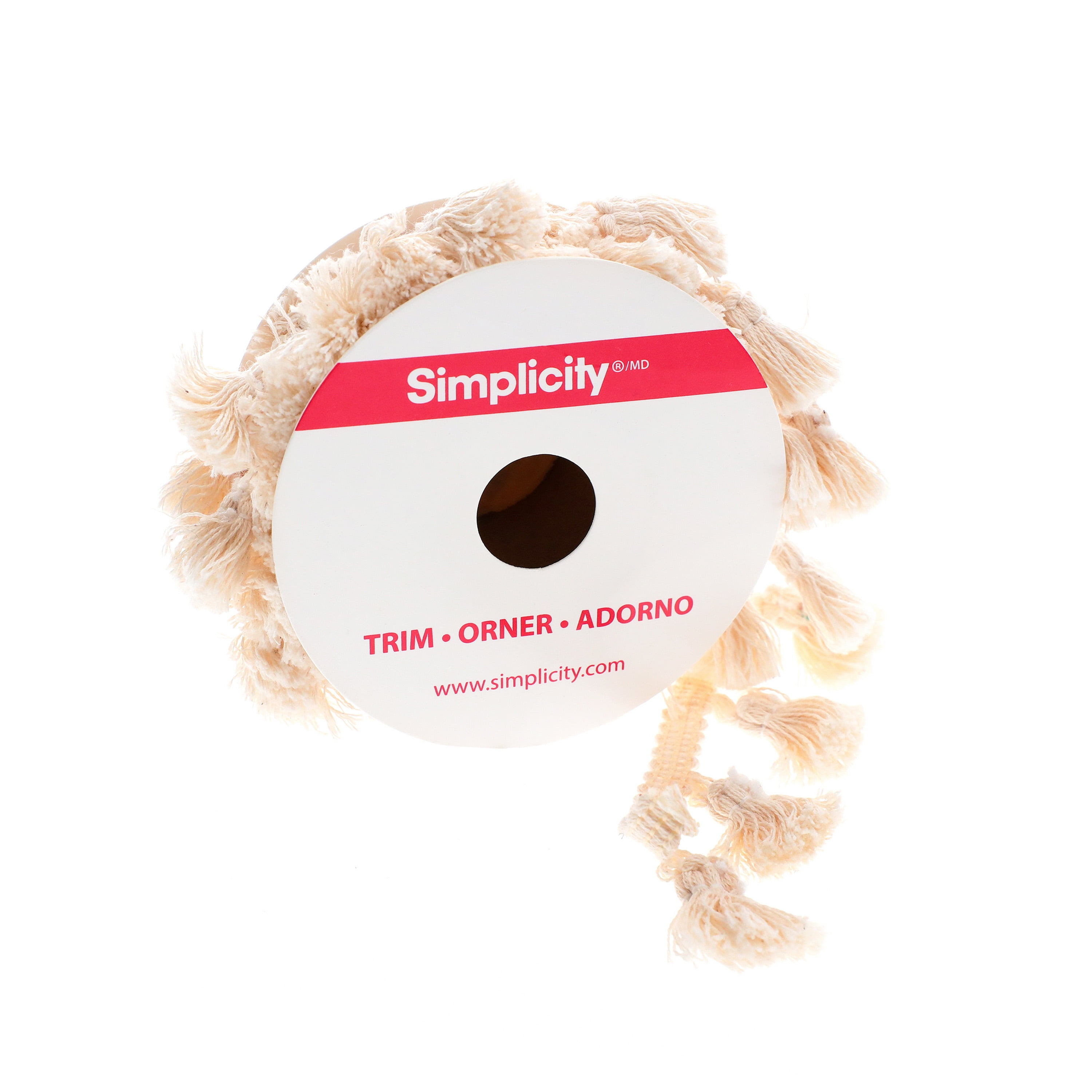 (3 pack) Simplicity Trim, Natural 1 1/4 inch X 3 Yards Mini Tassel Fringe Trim