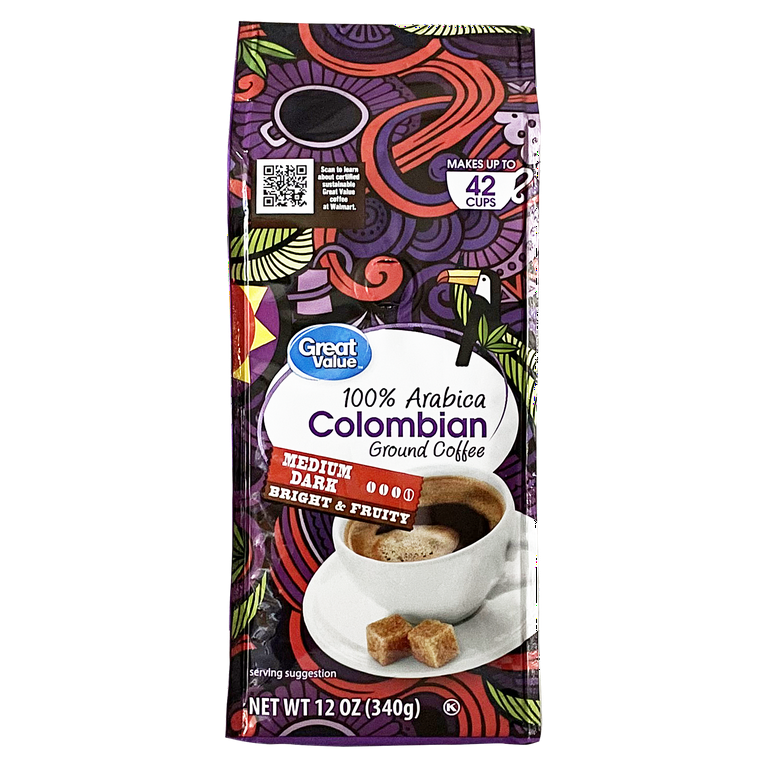 Ground Coffee, Colombian, 12 oz Bag Ground Coffee, Colombian, 12 oz Bag