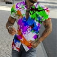 thumbnail image 3 of Camisas de moda con estampado de grafiti en 3D para hombre, camisas casuales ajustadas de manga corta con botones, camisa hawaiana de gran tamaño para hombre, 3 of 5