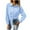 Blue, variant on Kovlvoll Long Sleeve Tops for Women Button up Shirts Lapel Collared Casual Solid Color Shirt Blouse