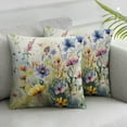 thumbnail image 3 of nygtbtfer Spring Wild Flower Throw Pillow Covers Set of 2 Summer Floral Outdoor Pillows Cover Watercolor Flowers Linen Decorative Cushion Case for Couch Bed Decor White, 3 of 7