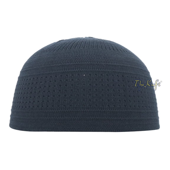 TheKufi® Extra Dark Blue Cotton Stretch-Knit Kufi Hat Skull Cap - Comfortable Fit - Unique Design