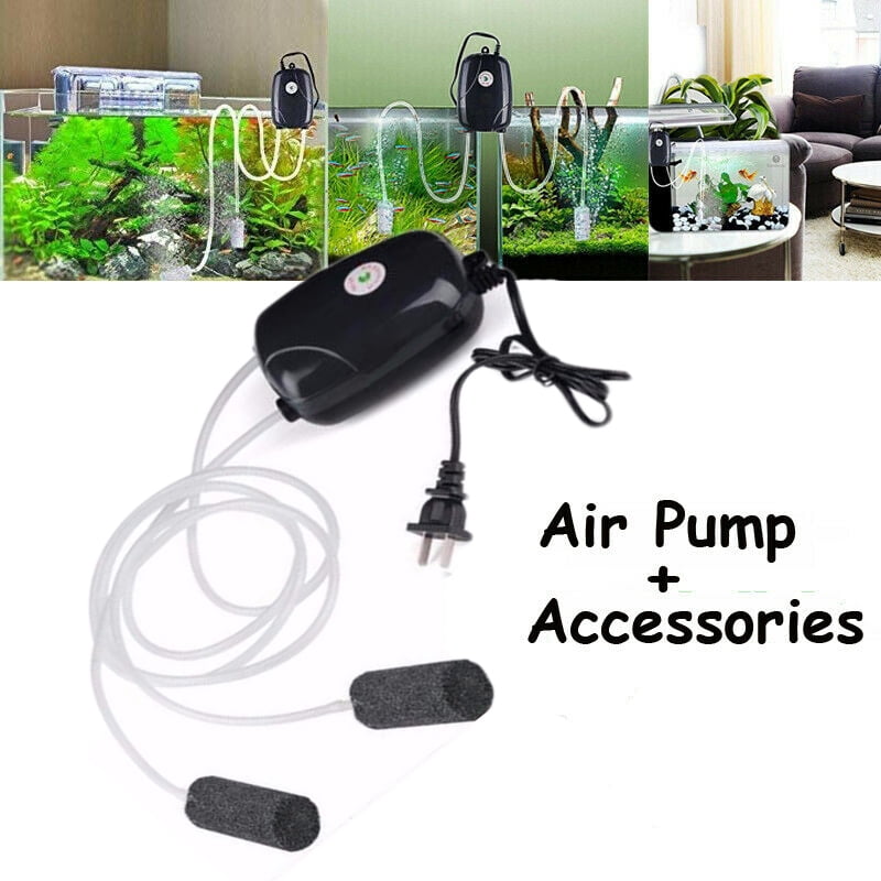 Fish Tank Air Pump Oxygen Pump for Fresh & Saltwater with 2 Air Outlet/Stones/Tubes/Check Valve/Adjustable Air Valve and 3-way Connector VicTsing Aquarium Air Pump