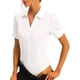 thumbnail image 1 of Inspire Chic Conjunto Mono de Mujer, Camisa de Trabajo de Manga Corta, Botones, Talla M, Blanca, 1 of 6