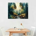 thumbnail image 2 of Watercolor Forest Poster,Green Trees Wall Art,Nature Watercolor Landscape Mountain Canvas wall art,Modern Botanical wall art., 2 of 6