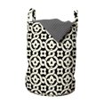 thumbnail image 1 of Moroccan Laundry Bag, Continuous Traditional Floral Inspired Simplistic Lines Illustration, Basket with Handles Drawstring Closure for Laundromats, 13" x 19", Ivory and Charcoal Grey, by Ambesonne, 1 of 4
