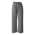thumbnail image 4 of Plebaso Women's Striped Casual Pants Wide Leg Lounge Pants Casual Drawstring Loose Trousers with Pockets, 4 of 7