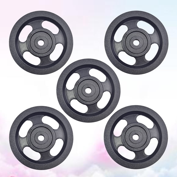 FUEENIRVA 5Pcs Flexible Round Nylon Pulley Wheel for Gym Cable Pulley 3.9 x 3.9 x 1 Inch