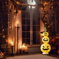 thumbnail image 5 of Japceit Halloween Pumpkin Lantern Light Decor Glowing Witch Hat Pumpkin Stack For Party Tabletop Indoor Outdoor Holiday Decoration 3 Styles, 5 of 6