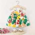 thumbnail image 2 of KAOOCXU Versatile Dress For Girl Cartoon Fruit Printed Sleeveless V-Neck Little Girls Stylish Princess Starp Dresses With Bow Leisure Preppy Daily Wear, 2 of 3