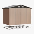 thumbnail image 6 of Clouddwell 8x6 ft. Outdoor Storage Shed with Base, Brown Metal Garden Shed with Double Lockable Doors for Backyard, Patio, 6 of 8