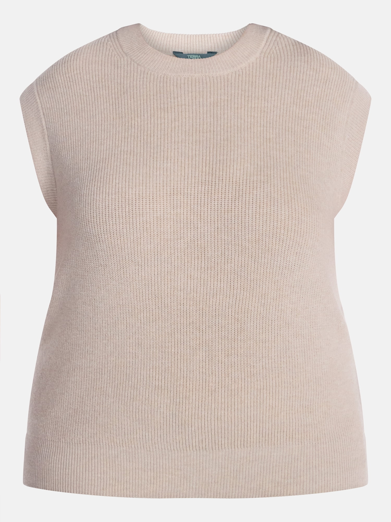 Terra & Sky Women's Plus Ribbed Sleeveless Crewneck Top, Sizes 0X-5X