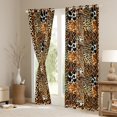 thumbnail image 3 of Homewish Patchwork Geometric Checkered Curtains Pack of 2 (42x84 Each),Brown Leopard Cheetah Print Curtains Blackout,Country Farmhouse Lodge Bedroom Curtains For Adults,Super Cozy Room Decor, 3 of 6