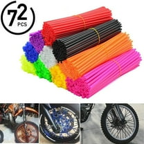 72Pcs Motorcycle Dirt Bike Spoke Skins Covers Wraps Wheel Rim Guard Protector Black
