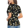 thumbnail image 2 of Goofa Daisy Pattern Women's Slim-Fit Short-Sleeve V-Neck T-Shirt,Classic-Fit Short-Sleeve V-Neck T-Shirt-X-Large, 2 of 5