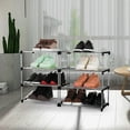 3Tier Stackable Small Shoe Rack, Lightweight Shoe Shelf Storage