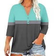 thumbnail image 4 of Tauxra Plus Size Clothes for Women, V-Neck Button Down Casual Printed comfortable Top, Women's Plus Size 3/4 Sleeve Blouse, 4 of 5