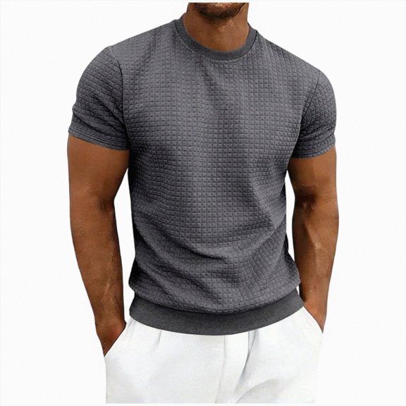 Gubotare Men Tshirt Mens Crewneck T Shirts Relaxed Plain Soft Triblend Basic Tees (Dark Gray,M)