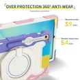 thumbnail image 3 of Allytechgroup Rugged Case for Samsung Galaxy Tab S10 FE+ Plus 13.1 Inch (2025) SM-X620 X626B, Heavy Duty Shockproof Tablet Cover with Rotating Kickstand, Hand Strap & S-Pen Holder, Rainbowpink, 3 of 11