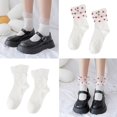 thumbnail image 2 of Style 1 Calcetines de tripulación para estudiantes de escuela Harajuku con adornos de volantes Vintage de puntos bonitos para mujer, 2 of 5