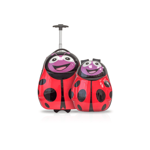 TUCCI Cuddlebug Valise pour Enfant avec Sac à Dos - Bagage à Main Rigide à Roulettes de 13 Pouces - Ensemble de 2 Pcs de Bagages pour Enfants