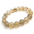 thumbnail image 1 of 14mm Genuine Natural Silver Rutilated Quartz Crystal Clear Round Beads Women Bracelet AAAA, 1 of 2