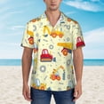 thumbnail image 4 of Lsque Heavy Equipment pattern Hawaiian Shirt for Men, Unisex Summer Beach Casual Short Sleeve Button Down Shirts-Large, 4 of 9