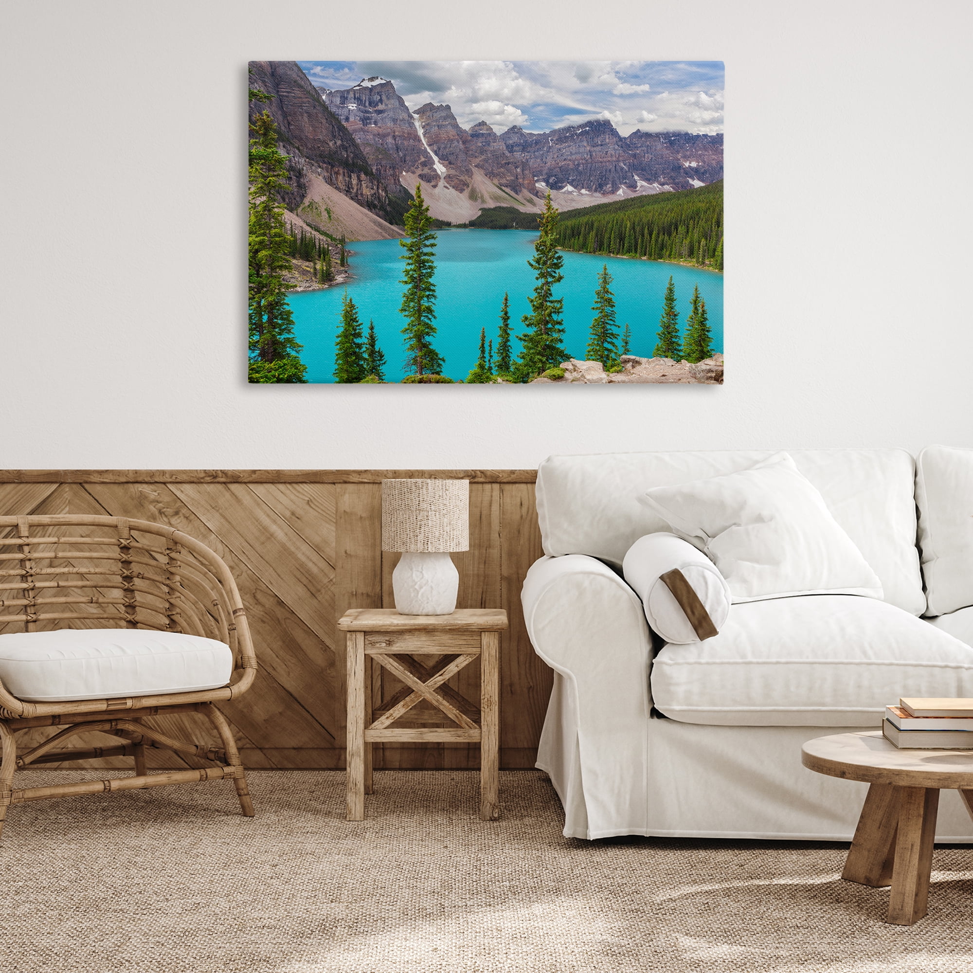 Stupell Industries Vivid Blue Valley Pond Landscape & Nature Photography Wrapped Canvas Art Print Wall Art, 45 x 30