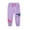 Purple, variant on Bellafa Toddler Girls Cotton Sweatpants Embroidery Prints Drawstring Waist Casual Joggers Pants for Kids 2-7Y