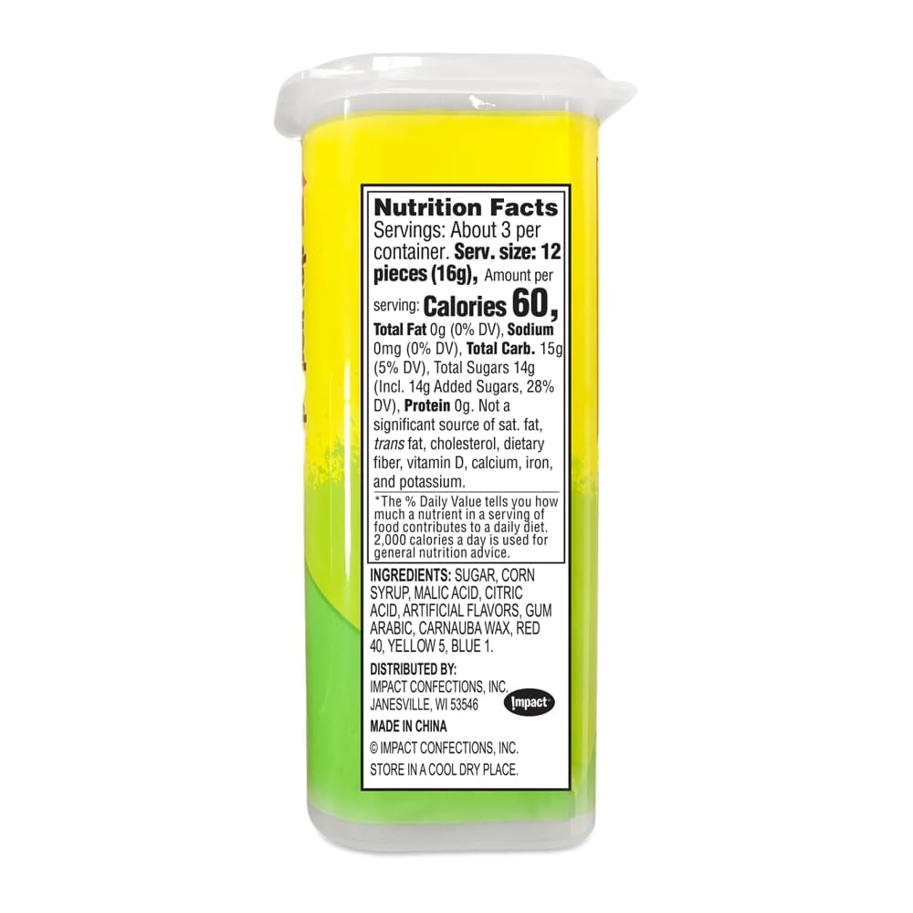 Warheads - Extreme Sour Hard Candy Minis - Sour Apple, Black Cherry, Blue Raspberry, Lemon & Watermelon Flavors - 1.75 Oz. Container - 18 Pack