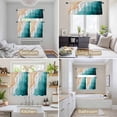 thumbnail image 6 of Teal Green Kitchen Curtains Sets for Windows 36 Inch Length, Geometric Brown White Beach Waves Gradient Rod Pocket Window Treatments Tier Curtains and Valances Set for Bedroom/Bathroom, 6 of 8