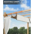 thumbnail image 5 of Goldensoil 10x13 Ft Retractable Outdoor Wood-Grain Aluminum Pergola with Canopy and Side Mesh,White, 5 of 7