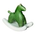 thumbnail image 3 of Figura de animal para puerta, adorno de cerámica de porcelana, quemador decorativo moderno. caballo verde, 3 of 9