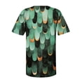 thumbnail image 4 of RT5YKing Femmes Été Sexy Pli Imprimé Femmes Régulières Manches Courtes V Col Bouton Tops Blouse Imprimé Floral Femmes Tops, 4 of 5