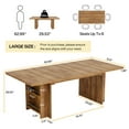 thumbnail image 2 of Spaco 63" Executive Desk, Large Wood Computer Writing Table with Storage, Desk for Indoor as Home, Office, Brown, 2 of 5