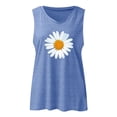thumbnail image 3 of Ecqkame Tank Tops for Women 2024 Printed Sleeveless Lightweight Loose Casual V-Neck Tops Summer Tops for Women 2024 Blue XL, 3 of 3
